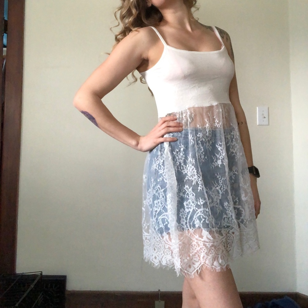 Crop top lace bottom
